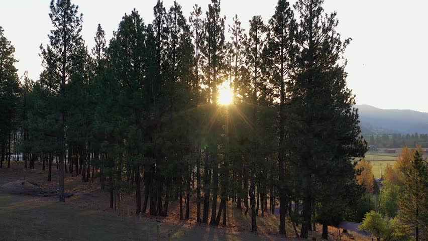 A beautiful sunrise in the Bitterroot Valley of Montana,