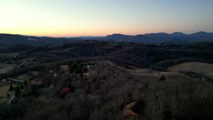 Blowing Rock North Carolina, Boone North Carolina Aerial at Sunrise