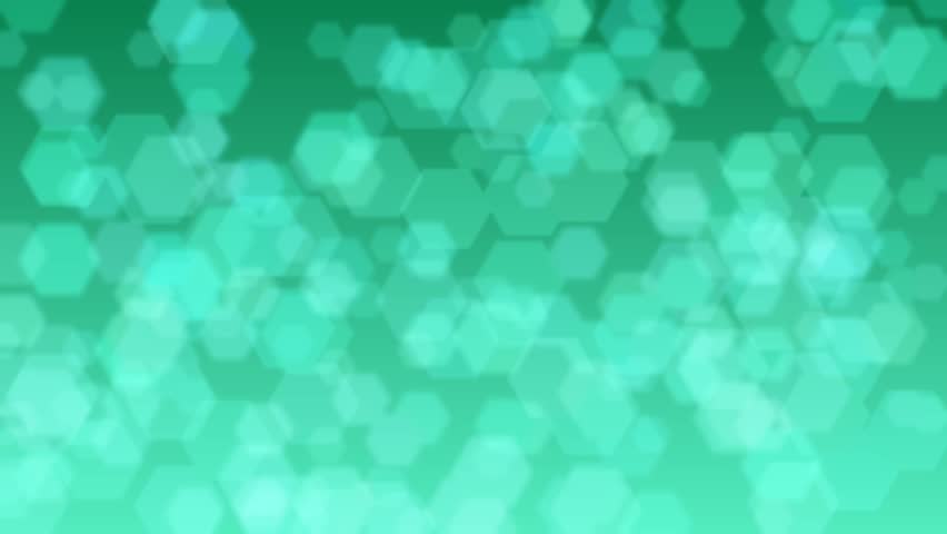 Motion graphics. Beautiful harmonic colored abstract bachground with hexagon shaped bokeh pattern