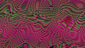 Transforming abstract background. Psychedelic wavy animated abstract curved shapes. Looping footage.