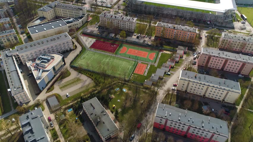 Sports Field Near Suzuki Arena Stadium Kielce Aerial View Poland
