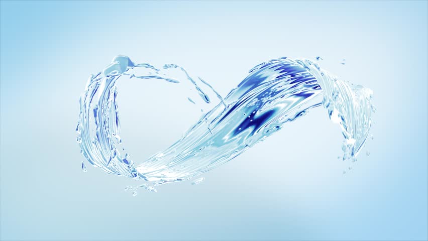 Waving Background. Clear Blue Water Filling the Screen. Beautiful Water Surface Splashing in slow motion. Blue Waterline. Clean water surface on white background.Abstract liquid.4k Ultra HD 3840x2160. | Shutterstock HD Video #1100295133