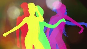 Brightly coloured shadow silhouette dancers - Powered by Shutterstock - Get 15% off with code: PIKWIZARD15