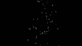 Slow rising air bubbles. Underwater bubbles animation. Overlay. Black background. 23,98fps
