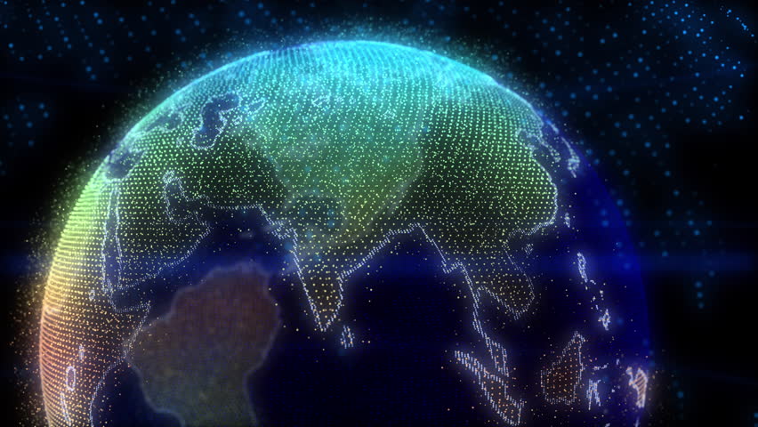 Abstract Tech Earth Globalization in 3d Motion Graphic. Concept Transmit Ai Networking on Fiber Optic. Transfer 5g Web Communications Signal on Worldwide. Global Business Dots on Rotating Blue Planet | Shutterstock HD Video #1100301263