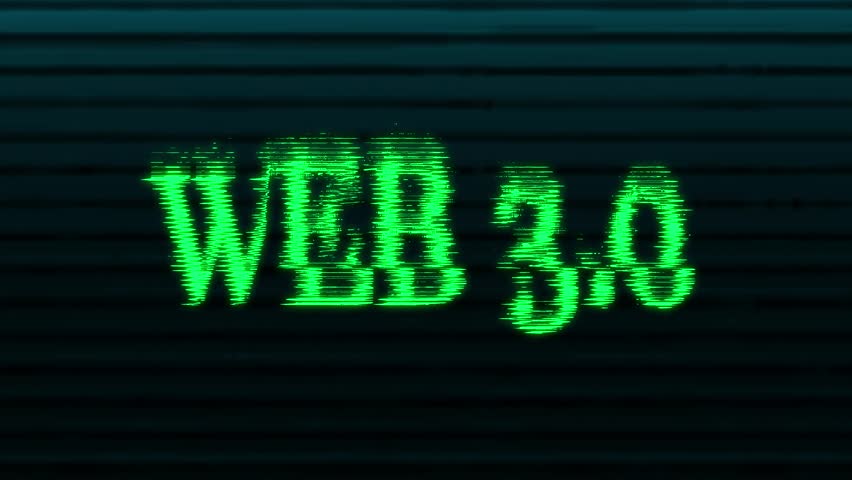 word text web 3.0 with glitches black background green title scifi futuristic Royalty-Free Stock Footage #1100304507