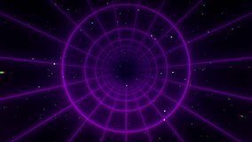 Synthwave wireframe net illustration. Abstract digital background. 80s, 90s Retro futurism, Retro wave cyber grid. Tunnel cylinder surfaces. Neon lights glowing. Starry background. 3D Rendering	
 - Powered by Shutterstock - Get 15% off with code: PIKWIZARD15