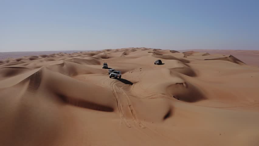 The Gulf of Oman desert and semi-desert is a coastal ecoregion on the Persian Gulf and the Gulf of Oman  at the northeastern tip of the Arabian Peninsula. The climate is hot and dry, with gravelly pla Royalty-Free Stock Footage #1100310163