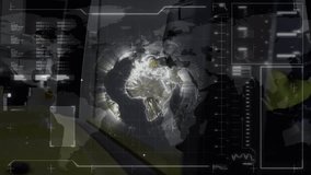 Animation of data processing over male worker using digital tablet in a forklift at warehouse. Computer interface and business technology concept - Powered by Shutterstock - Get 15% off with code: PIKWIZARD15