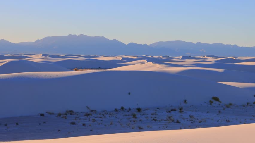 Sunny view of the landscape of White Sands National Park at New Mexico, USA