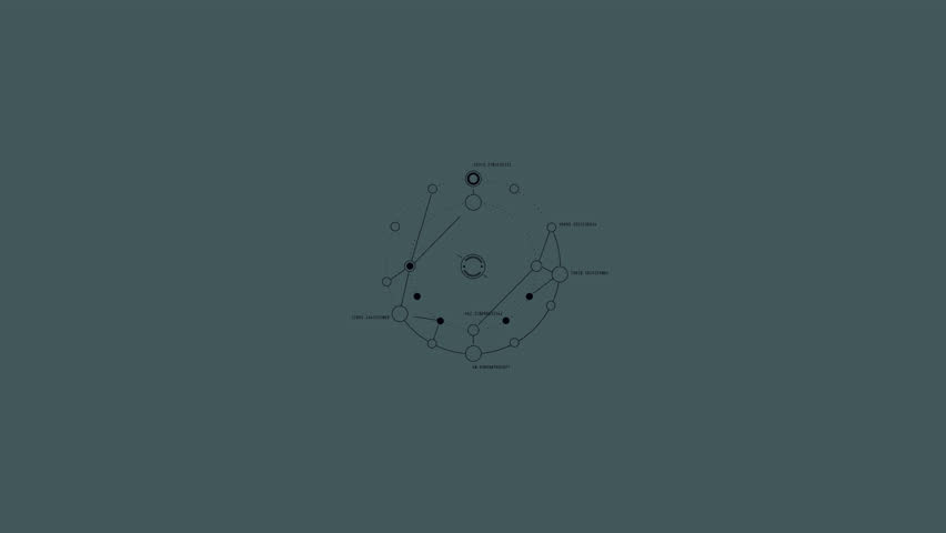 Animated HUD infographic element circular with digital data.
