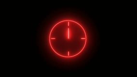 Analog  glowing clock animation , 12 hour loop. neon clock ,  Counting down clock isolated animated. - Powered by Shutterstock - Get 15% off with code: PIKWIZARD15