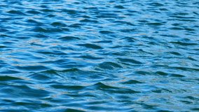 waves on the water surface, blue water surface, slow motion video