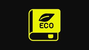 Yellow Book about ecology icon isolated on black background. Biology book. 4K Video motion graphic animation. - Powered by Shutterstock - Get 15% off with code: PIKWIZARD15