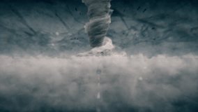 Conceptual stylized storm looping video with tornado