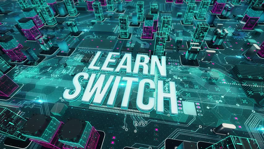 Learn Switch with digital technology hitech concept. 3D Illustration | Shutterstock HD Video #1100356775
