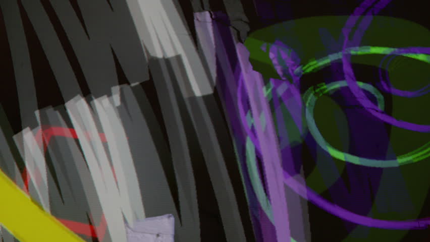 Abstract light motion patterns made from coloured lights and leds