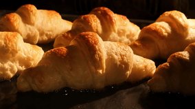 French croissants baking in oven. Timelapse of freshly baked croissants. Bakery concept. Yummy pastry. Homemade bakery. Breakfast. Delicious croissants rising up in oven. Close-up in 4K, UHD - Powered by Shutterstock - Get 15% off with code: PIKWIZARD15