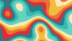 Retro, rainbow wavy, psychedelic, groovy, hippie, flat, abstract, cartoon looping background in 70s retro style. - Powered by Shutterstock - Get 15% off with code: PIKWIZARD15