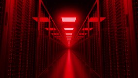 Hacked servers racks in database illuminated with red lights - Powered by Shutterstock - Get 15% off with code: PIKWIZARD15