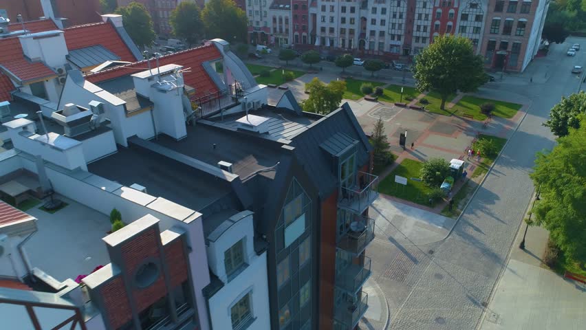 Elblag Fountains Square Cathedral Katedra Aerial View Poland