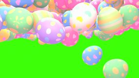 Falling cartoon Easter eggs on green screen background animation. - Powered by Shutterstock - Get 15% off with code: PIKWIZARD15