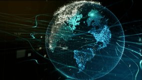 3D World trade map of 5G smart deep tech spacetech AI big data stock price index. Digitalization fintech web3 blockchain crypto money internet of things IOT concept. Speed flying online news on Earth. - Powered by Shutterstock - Get 15% off with code: PIKWIZARD15
