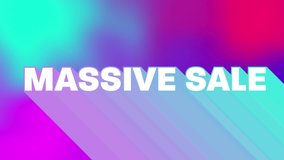 Animation of massive sale text over colourful background. Retro future and pattern concept digitally generated video. - Powered by Shutterstock - Get 15% off with code: PIKWIZARD15
