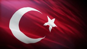 Turkey waving flag. National 3d Turkish flag waving. Turkish flag 4k resolution Background. Turkey flag Closeup
