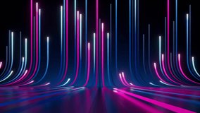 3d animation, abstract neon background, pink blue ribbons randomly appear, rise up and fade away. Digital ultraviolet background - Powered by Shutterstock - Get 15% off with code: PIKWIZARD15