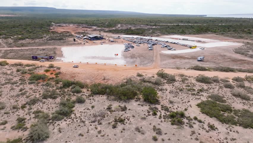 Start of work for construction of Iberostar and Hyatt hotels on Pedernales beach in Dominican Republic. Aerial forward