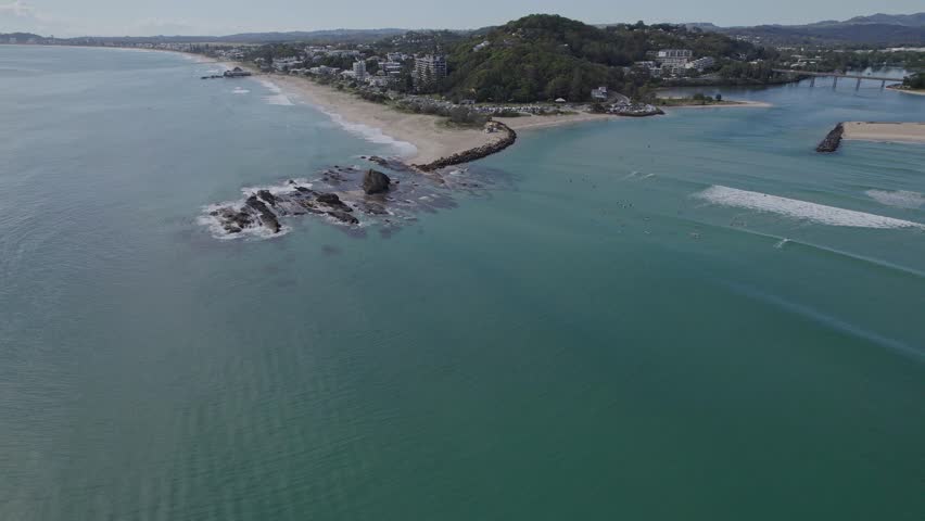 Currumbin Point Near Currumbin Beach And Currumbin Alley In Queensland, Australia. aerial