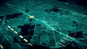 Futuristic motion graphic user interface head up display screen with digital data city map telemetry information display for digital background computer desktop display screen - Powered by Shutterstock - Get 15% off with code: PIKWIZARD15