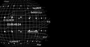 Animation of data processing over globe. Global online security, business, finance, computing and data processing concept digitally generated video. - Powered by Shutterstock - Get 15% off with code: PIKWIZARD15