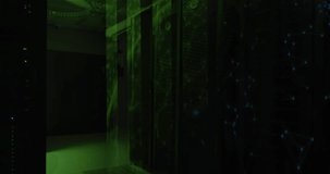 Animation of shapes moving and globe over server room. Global business and digital interface concept digitally generated video. - Powered by Shutterstock - Get 15% off with code: PIKWIZARD15
