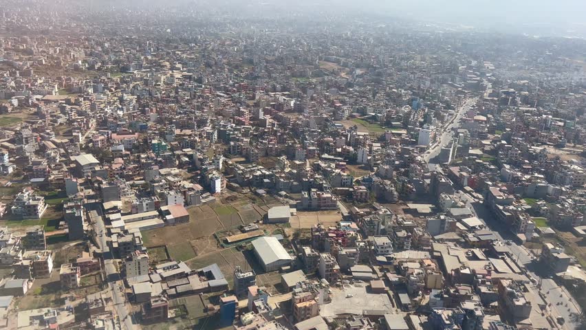 landing to Tribhuvan International Airport, Kathmandu, Nepal