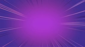 Animation of sweet text over balloon and lines on purple background. Abstract background, pattern and movement concept digitally generated video.