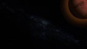 Animated planet mars from deep space. view of mars from space animated background.
