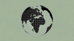 Animation of globe and people dancing over stripes. Globe, geography and entertainment concept digitally generated video.