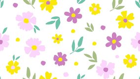 Moving flower background. Looped animation. Spring summer decor.