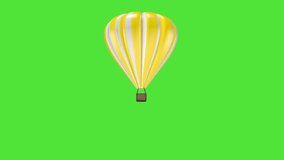 3D animation, a hot air balloon takes off against the background of a green screen.  Travel and vacation concept. - Powered by Shutterstock - Get 15% off with code: PIKWIZARD15