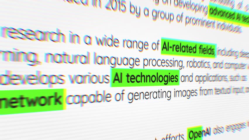 Open AI Chat Bot Typewriting in the Screen. Green Marker Pen in Bold Words. 4k Resolution.