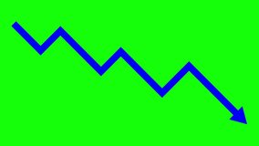 Animation of simple blue downing polygonal arrow on chroma key background - Powered by Shutterstock - Get 15% off with code: PIKWIZARD15