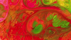 Colorful ink movements. Fluid art drawing video, abstract acrylic texture with colorful waves