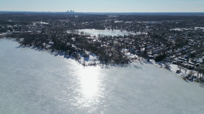 Frozen Lake in Minnesota Winter
