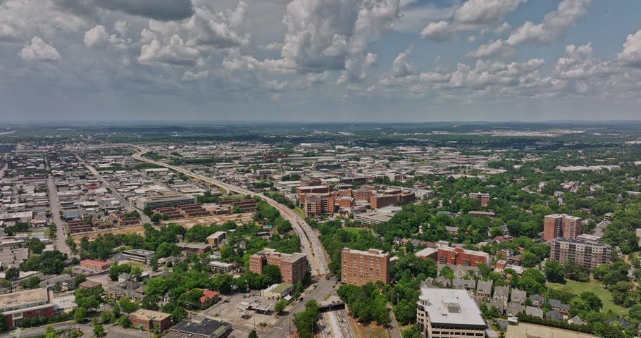 Birmingham Alabama Aerial v30 flyover five points south across highland park neighborhood capturing ascension st. vincent