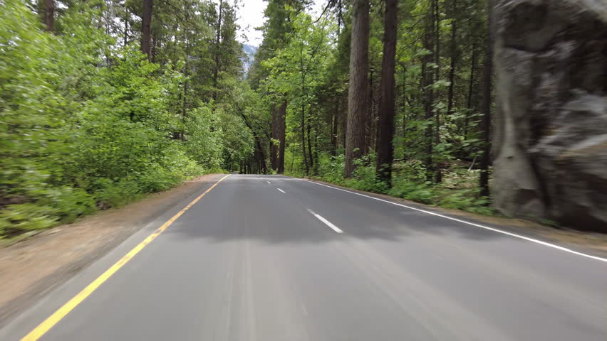 Yosemite Valley Front View 4 Southbound 07 Bridalveil Fall to El Capitan Road Driving Plate California USA World Heritage Site