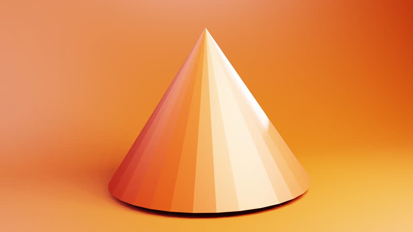 Cone rotating background. 3D motion graphics. Minimalist geometric looping video design