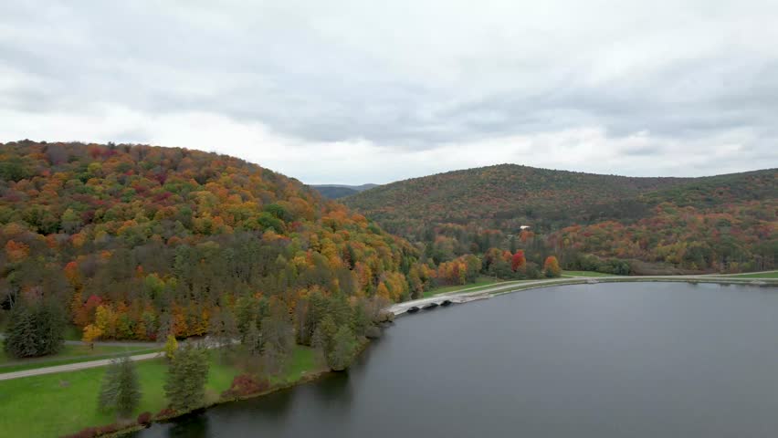 Cloudy skies over Red House Lake at Allegheny State Park, New York State