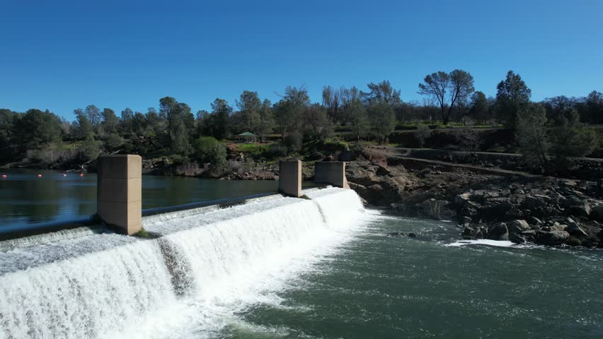 Flying over Dam at Oroville California